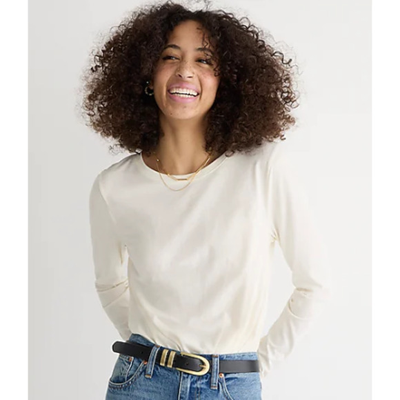 NWT J.CREW BROKEN-IN JERSEY TWIST-FRONT LONG SLEEVE TEE SIZE XL - Picture 6 of 7
